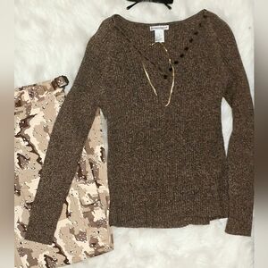 Reference Point Sweater Brown Sweater Size Large Cotton Vintage